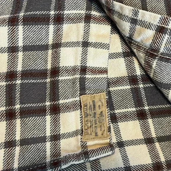 Jachs Flannel Button Up Shirt Men's Grey & Brown  Plaid Outdoors - Picture 7 of 8